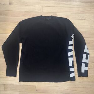 Ted Baker “Keyzay” Logo Spellout Sweater Black White Stretch Women Size 2/ 4-6